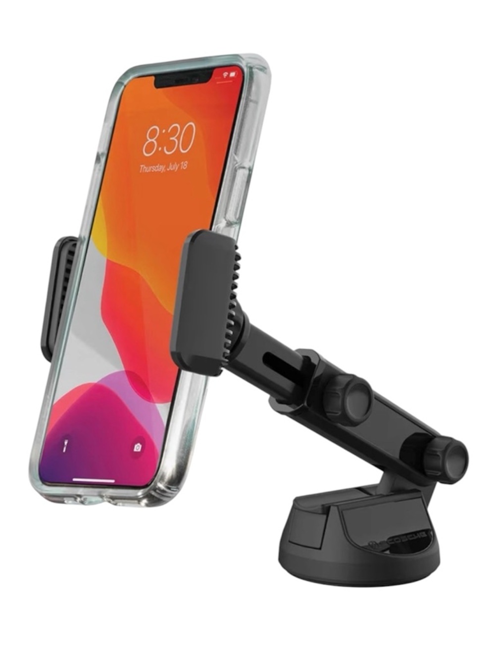 Scosche Solid Black Extendo Mount Car Phone Holder For Windshield or Dashboard